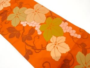 葡萄模様織り出し　名古屋帯